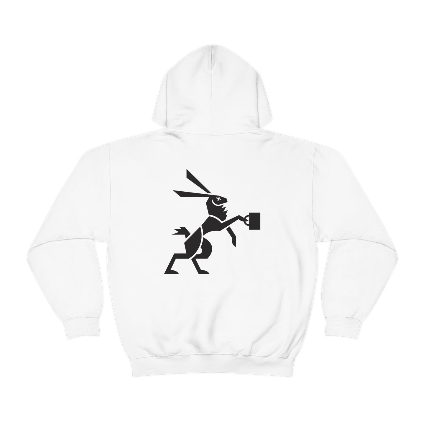 Drunk Rabbit Unisex Heavy Blend™ Hooded Sweatshirt small logo and big on back