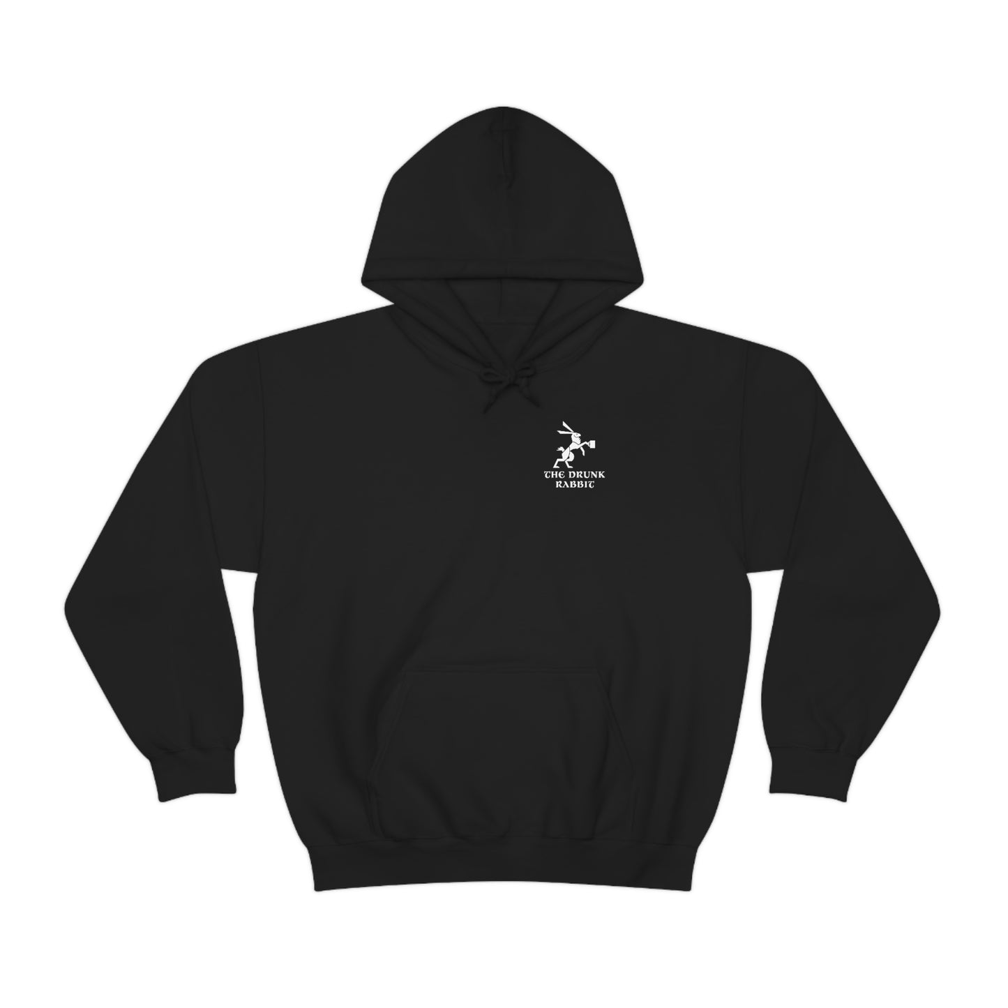 Drunk Rabbit Unisex Heavy Blend™ Hooded Sweatshirt small logo and big on back